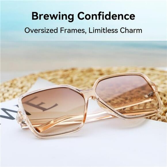 Oversized Square Sunglasses Women Men UV Protection Fashion Large Shades - Picture 2 of 7